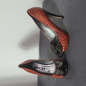 Gina Platform Heels leopard print pink & black sz7